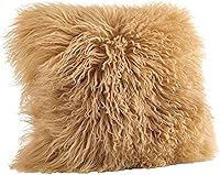 Vista 42 de Saro Lifestyle Almohada de piel de cordero mongol rellena de poliéster