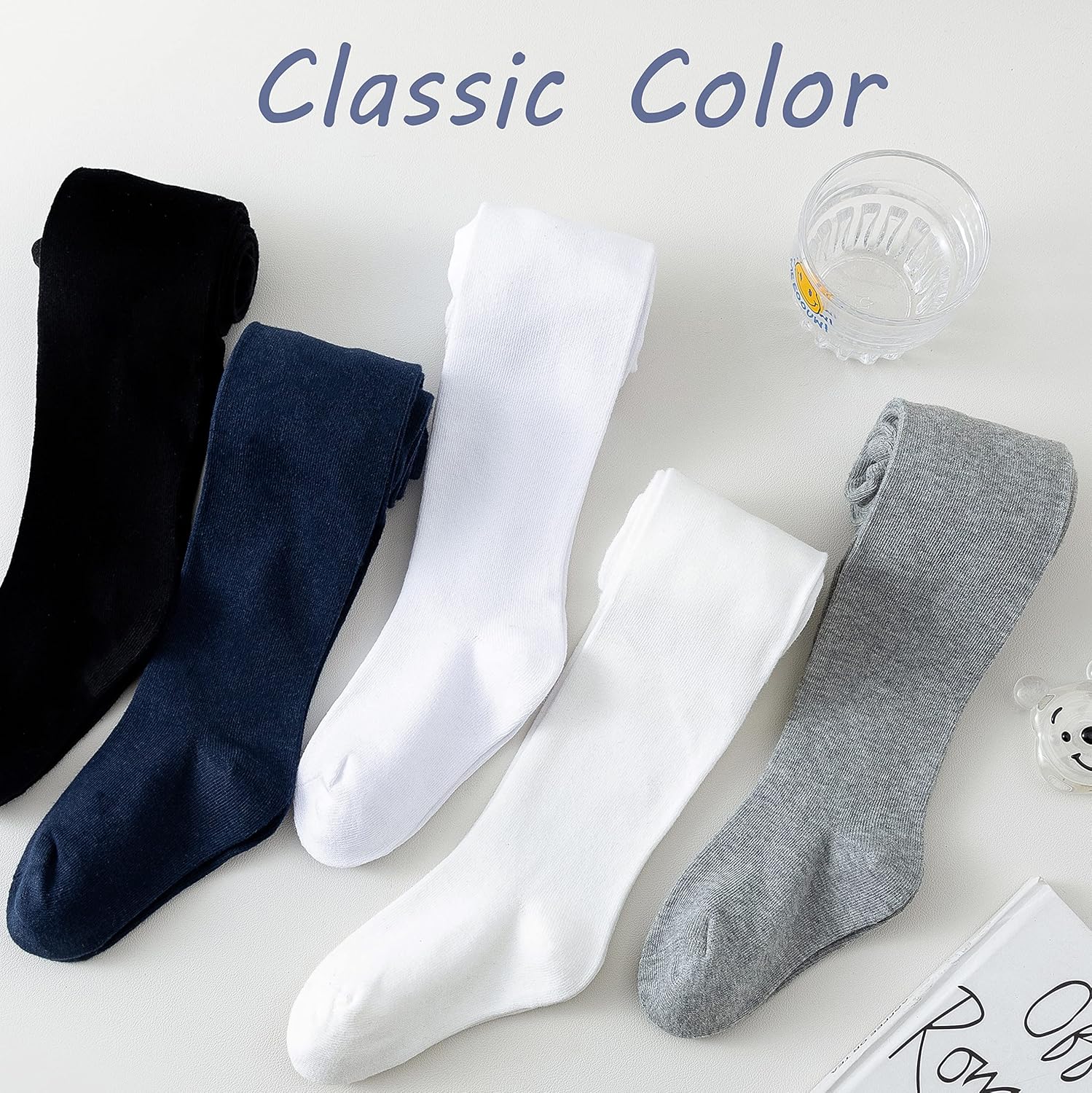 Marchare Little Kids Winter Tights Thick Cotton Solid Leggings School Uniform Warm Stockings For Girls 2/3 Pack - Image 4