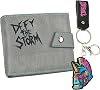 Fortnite Wallet & Keyring Set for Boys & Teens, Wallet with Coin Pocket & Durable Keychain, Stocking Filler & Gaming Gifts Grey