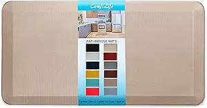 ComfiLife Anti Fatigue Floor Mat – 3/4 Inch Thick Kitchen Mats for Floor, Standing Desk Mat, Kitchen Rug – Comfort at Home, Office – Durable – Stain Resistant – Non-Slip Bottom (20" x 39", Rose Gold)