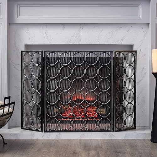 Miniatura 2 de Christopher Knight Home Koda Modern - Pantalla de hierro de tres paneles, acabado plateado negro