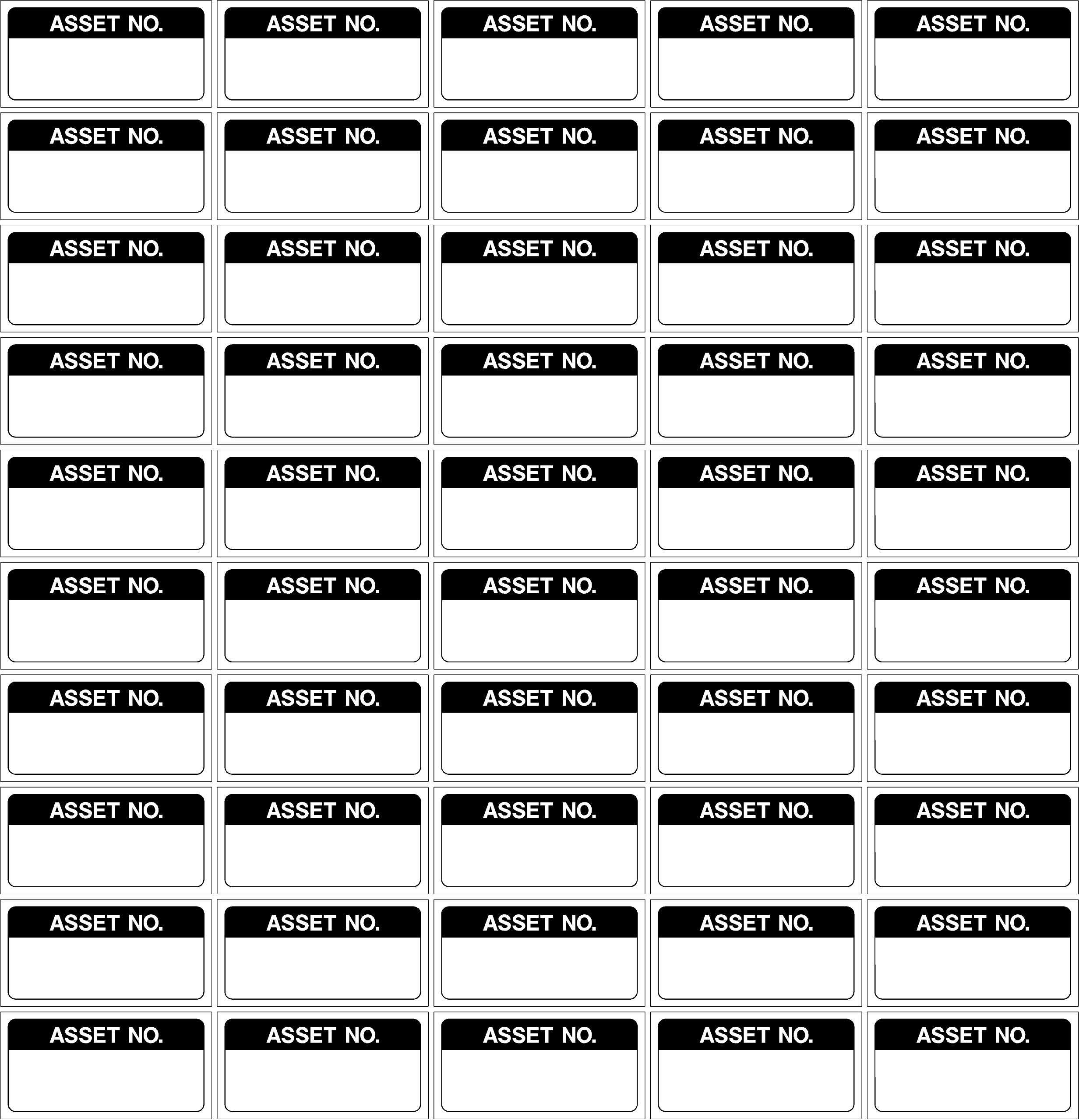 Quality Control Labels Asset Number- 50 Stickers 40mm x 20mm