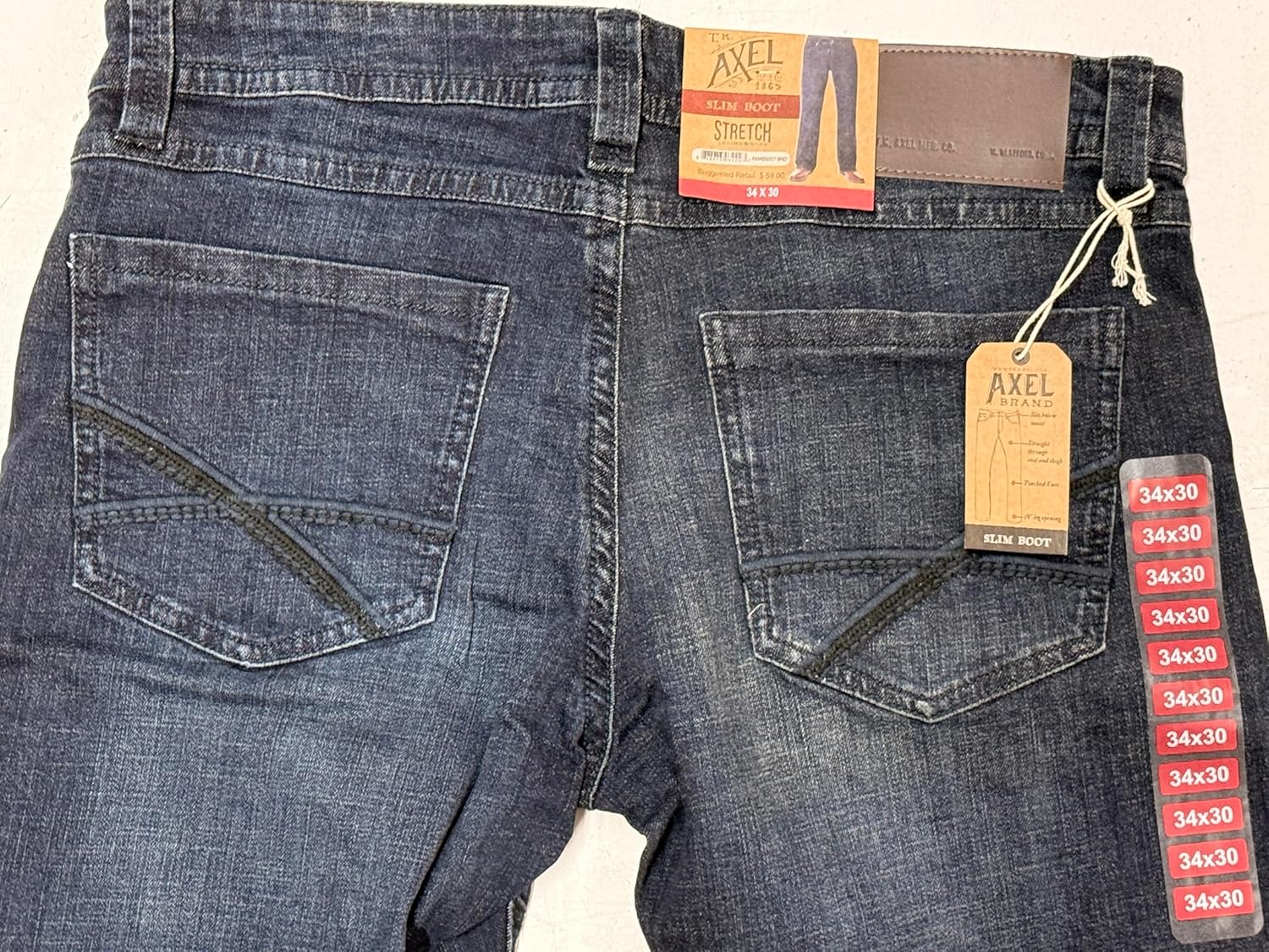 T.K. Axel Men's Straight Slim Boot Cut Stretch Denim Jeans, Relaxed Fit Boot Cut Jeans - Dark Wash (Bondi) - Image 7