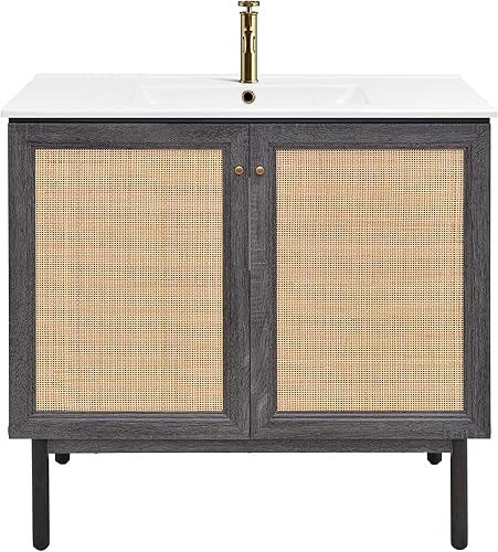 Vista 480 de Swiss Madison Classe - Lavabo de baño de roble de 24 pulgadas incluido