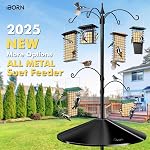iBorn Metal Double Suet Feeder,Durable Suet Cake Cage Bird Feeder for Outdoors Hanging,Metal Roof Bird Feeder with Taller Grid for Woodpeckers,Easy Clean & Refill,1 Pack,Green