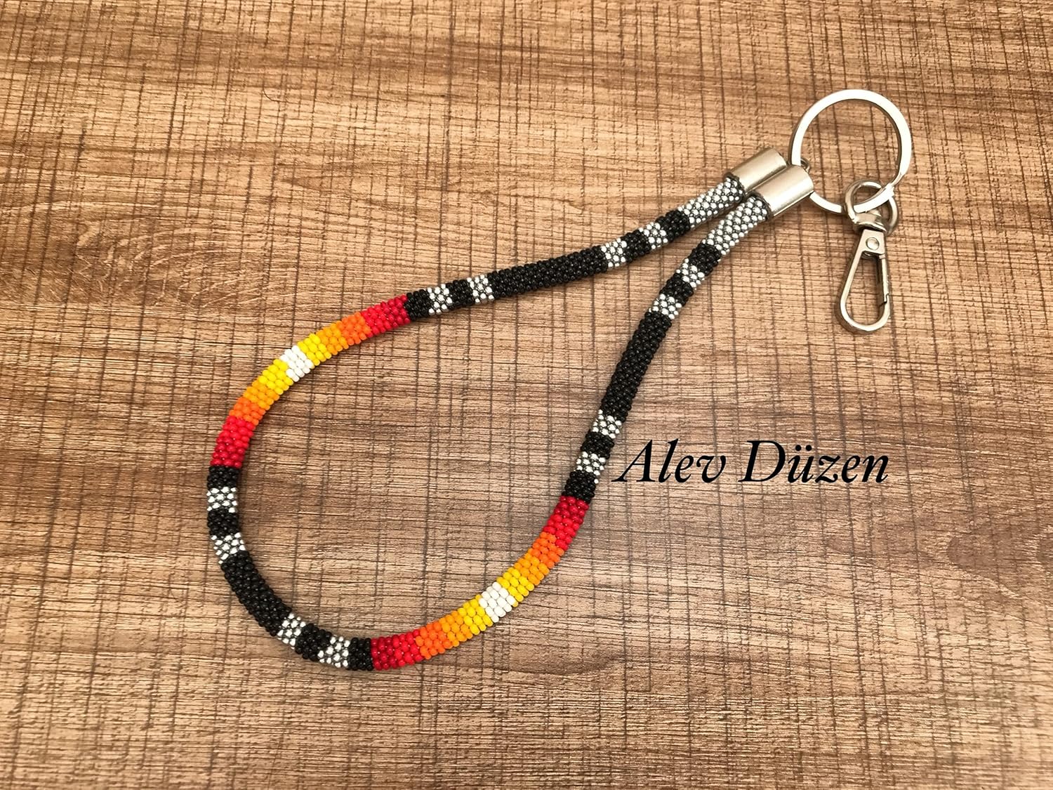 Beaded keychain, Native American style id holder, beaded card holder, keyfob, beaded keyring, purse charm, beaded keyring, beaded keycharm : Handmade Products