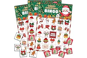 OHOME Christmas Bingo for Kids, 24 Players Christmas Crafts Party Favors