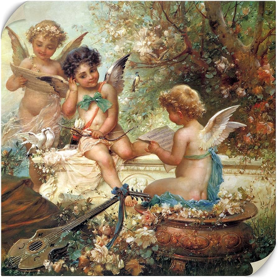 絵画 ANGEL HHBD77% Amazon.com: tabloshop Hans Zatzka Musician Angel Canvas Pictures