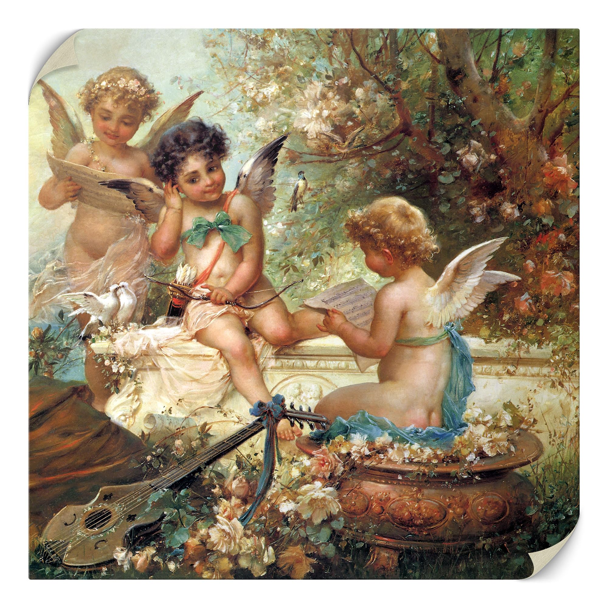Amazon.com: tabloshop Hans Zatzka Musician Angel Canvas Pictures