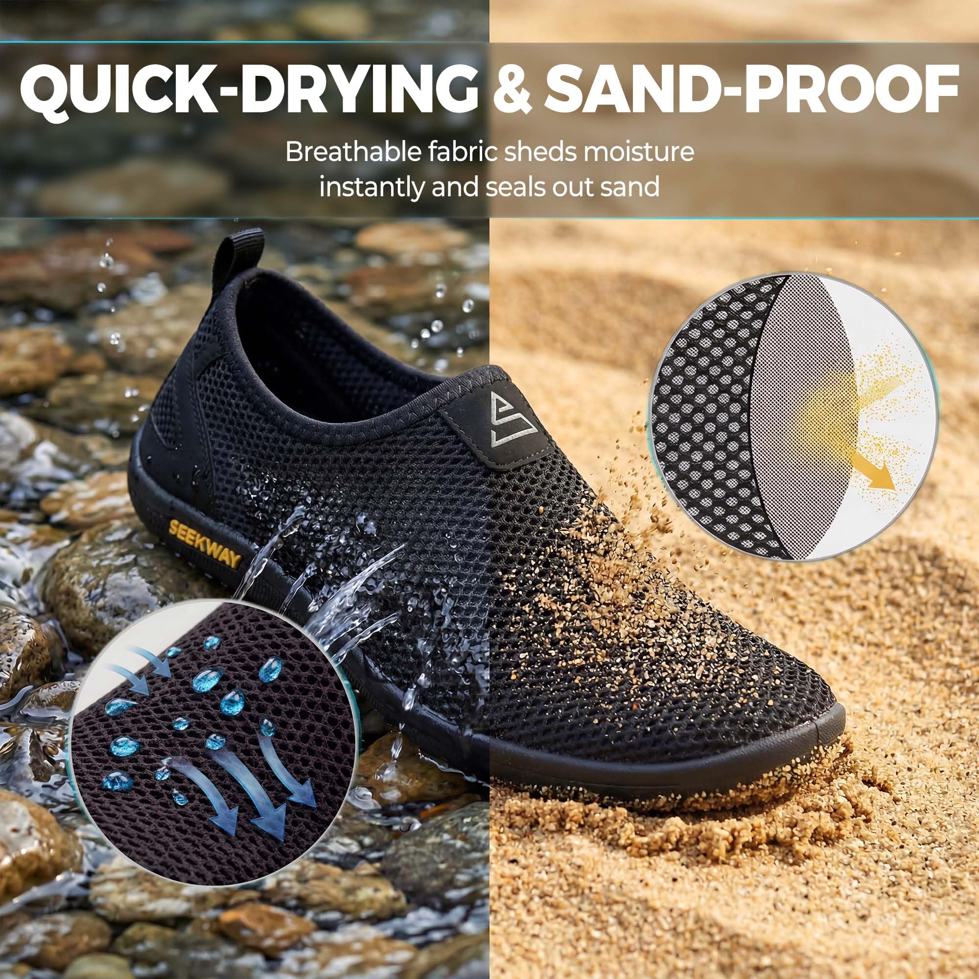 SEEKWAY Barefoot Water Shoes Women Men Quick-Dry Aqua Scoks Beach Swim Pool Lake Non-Slip | Surfing Kayaking Cruise Camping Accessories River Hiking - 5