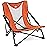 Cascade Mountain Tech Camping Chair - Low Profile Polyester Folding Chair for Camping, Beach, Picnic, Barbeques, Sporting Event with Carry Bag and Cushion Availability, Orange