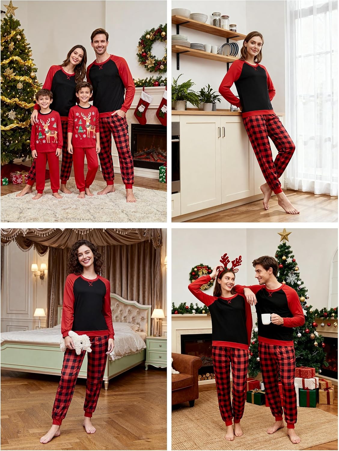 Matching Pajamas for Couples Long Sleeve Pajama Set for Men and Women 2 Piece Cozy Loungewear Set S-XXL - Image 4