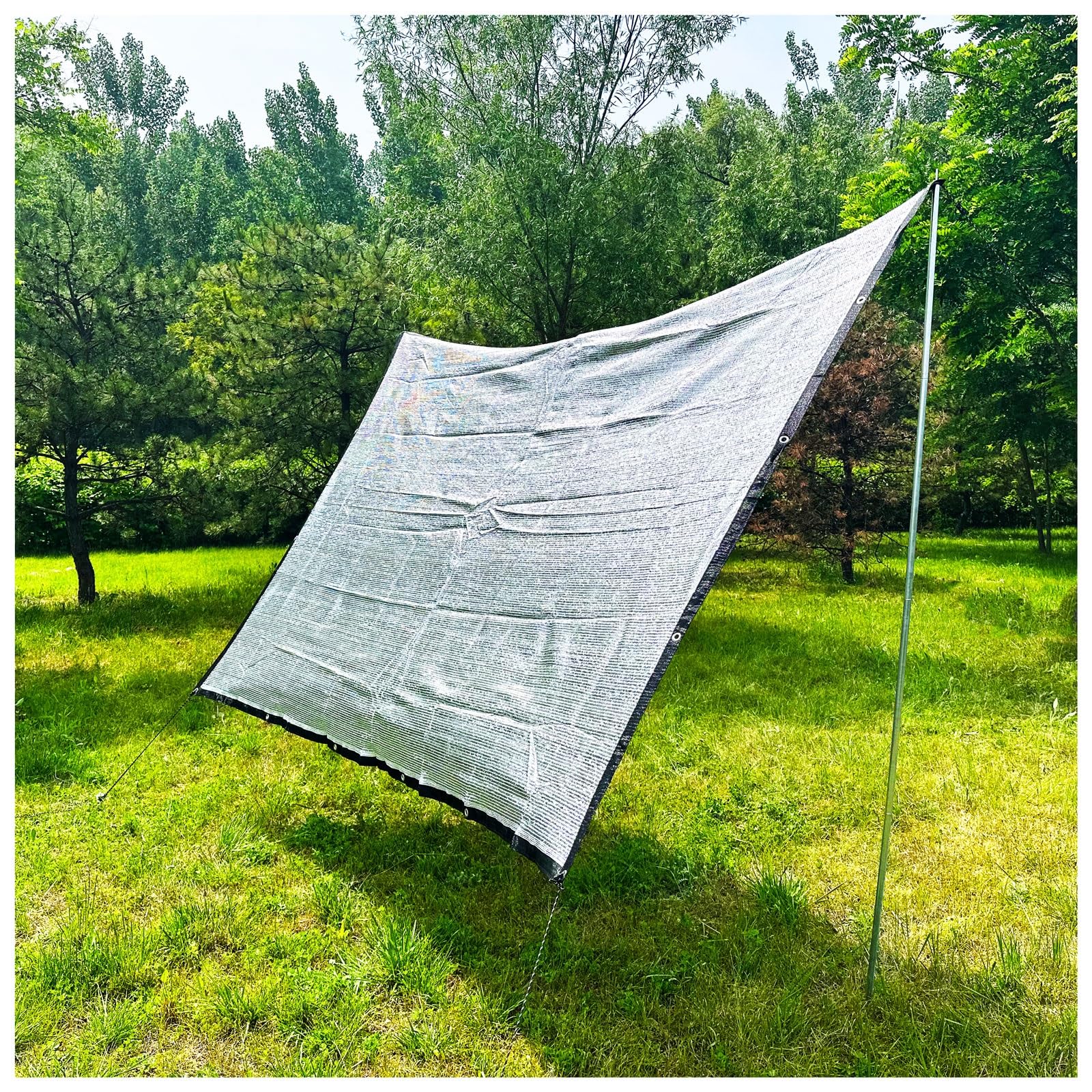 Aluminet Shade Cloth 85% Greenhouse Shading Net, Car Awning Shelter Fabric Sun Block for Car Cover Pet Cover Reflective with Grommets Sunscreen Nets Patio Awning for Pergola Cover Canopy ( Size : 1x3M