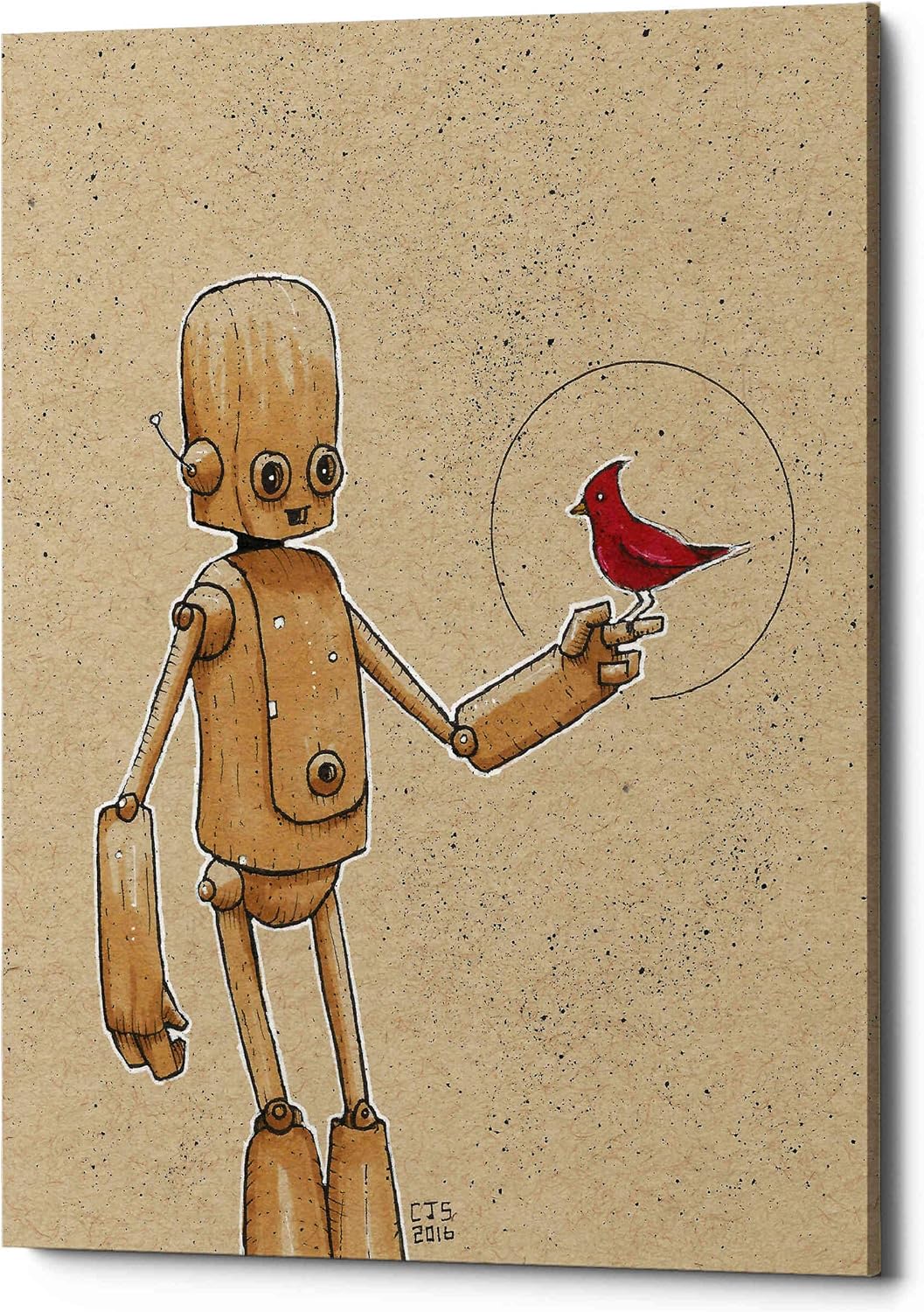 Epic Graffiti 'Ink Bot Cardinal' by Craig Snodgrass, Canvas Wall Art, 12"x18"