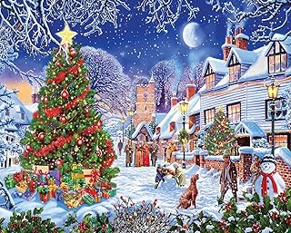 White Mountain Puzzles Village Christmas Tree - 1000 Piece Jigsaw Puzzle