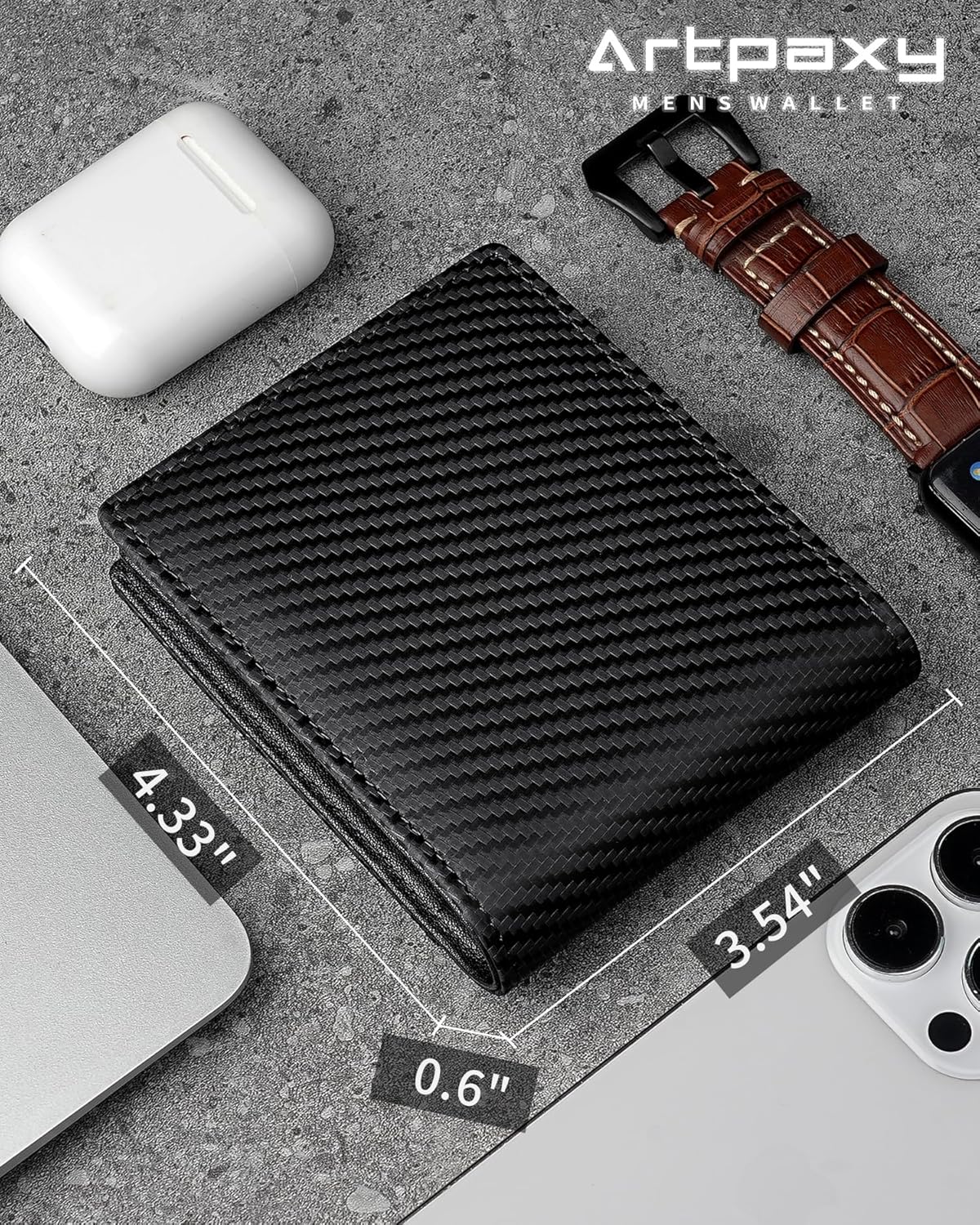 Mens Wallet Genuine Leather Bifold RFID Blocking Wallet for Men with 1 ID Window 13 Card Holders 2 cash pockets 1 Gift Box - Image 7