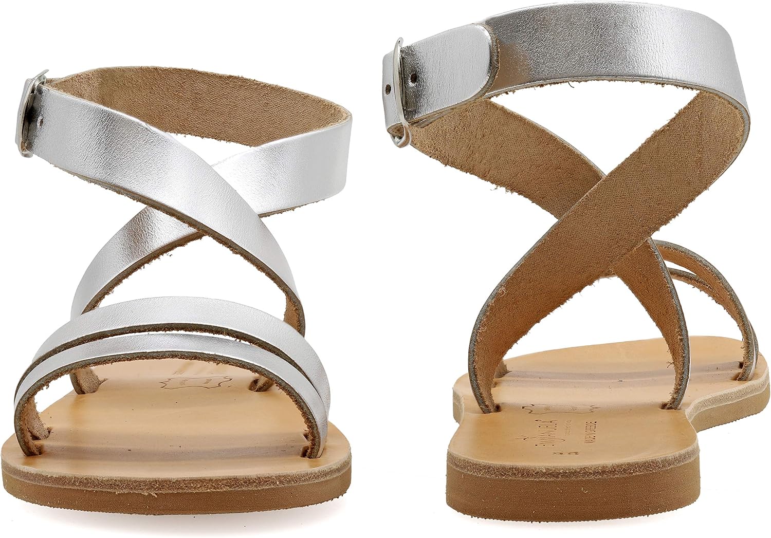 Emmanuela Greek Handmade Leather Flat Sandals, Quality Ankle Strap Sandals with adjustable buckle, Ankle Cuff Summer Shoes, Open Toe Strappy Sandals, Boho Chic Sandals