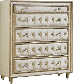 Coaster Antonella 40-Inch Bedroom Chest of Drawers, Ivory and Camel 223525