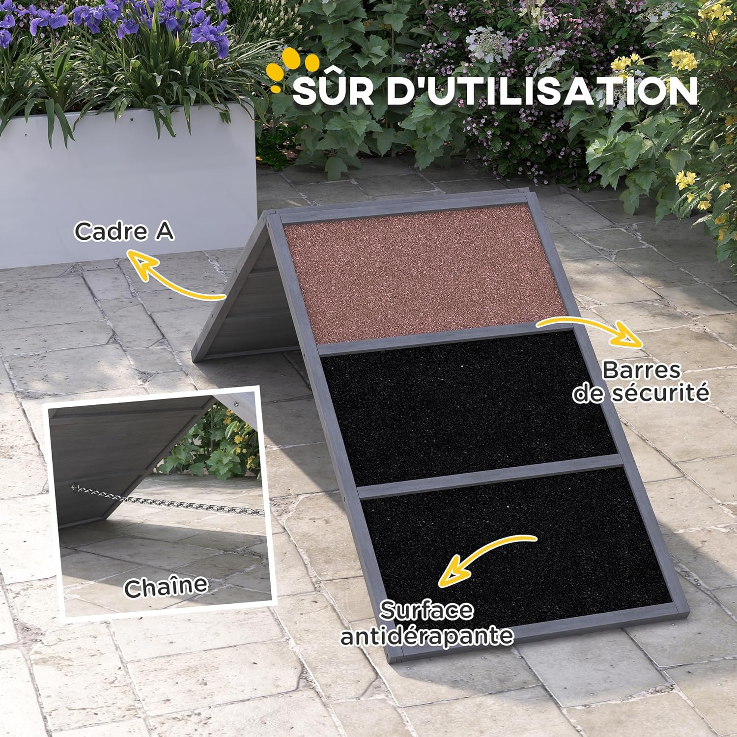 Détails techniques rampe d'agilité PawHut