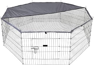 Kerbl Pet Freilaufgehege Milo, Freilaufgehege, Freilauf, Auslauf mit Abdeckung Metall pulverbeschichtet, Kaninchen, Hasen, Kleintiere