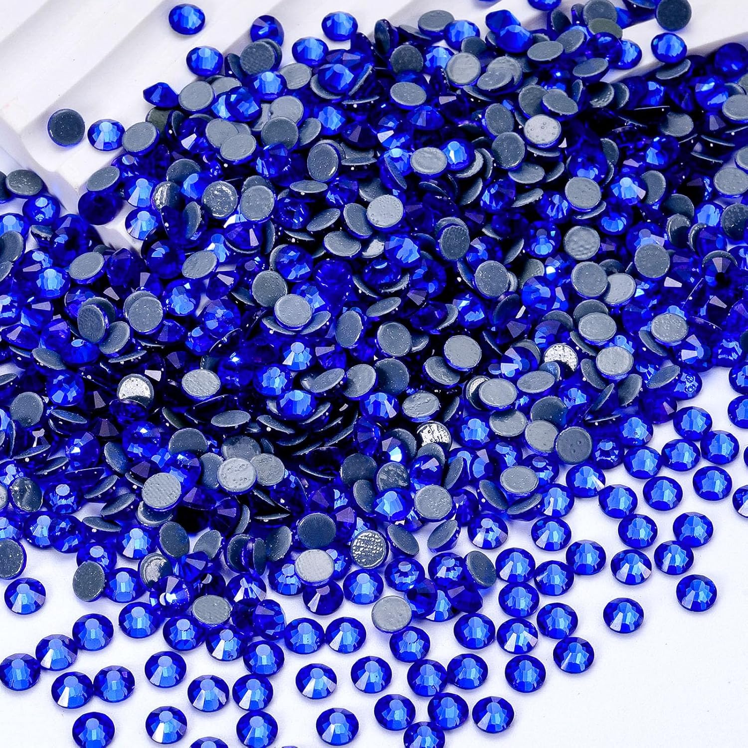 Hotfix Rhinestones Bulk, 14400PCS Dark Blue Hot Fix Rhinestones for Clothes DIY Decoration Crafts, Dark Blue, SS16, 3.8-4.0mm
