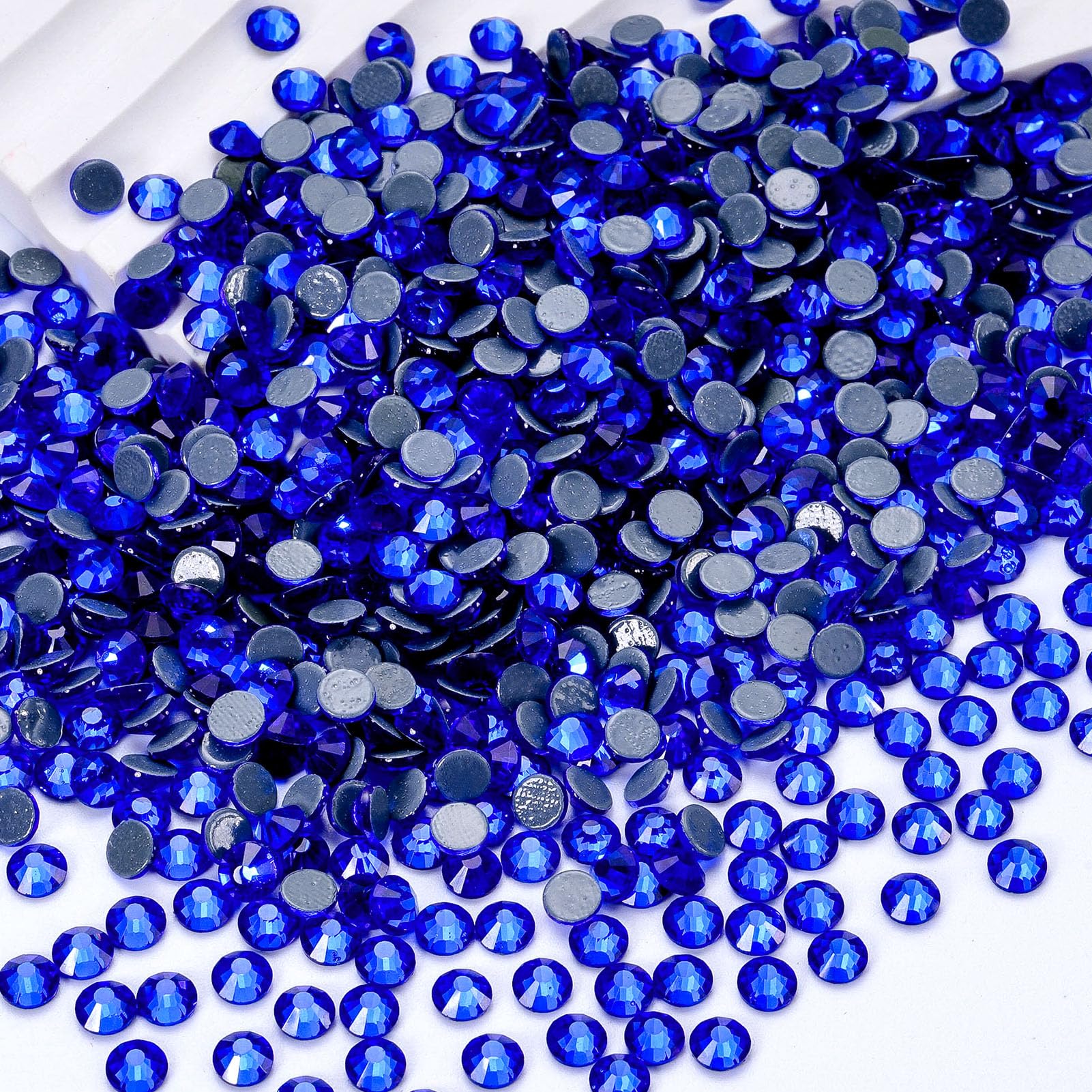 Hotfix Rhinestones Bulk, 2880PCS Dark Blue Hot Fix Rhinestones for Clothes DIY Decoration Crafts, Dark Blue, SS30, 6.3-6.5mm