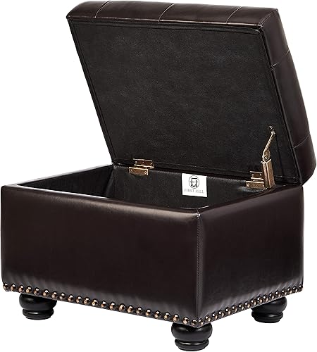 Miniatura 4 de FIRST HILL FHW Deep Tufting Storage Ottoman, Espresso Espresso,Beige Bronceado,Gris