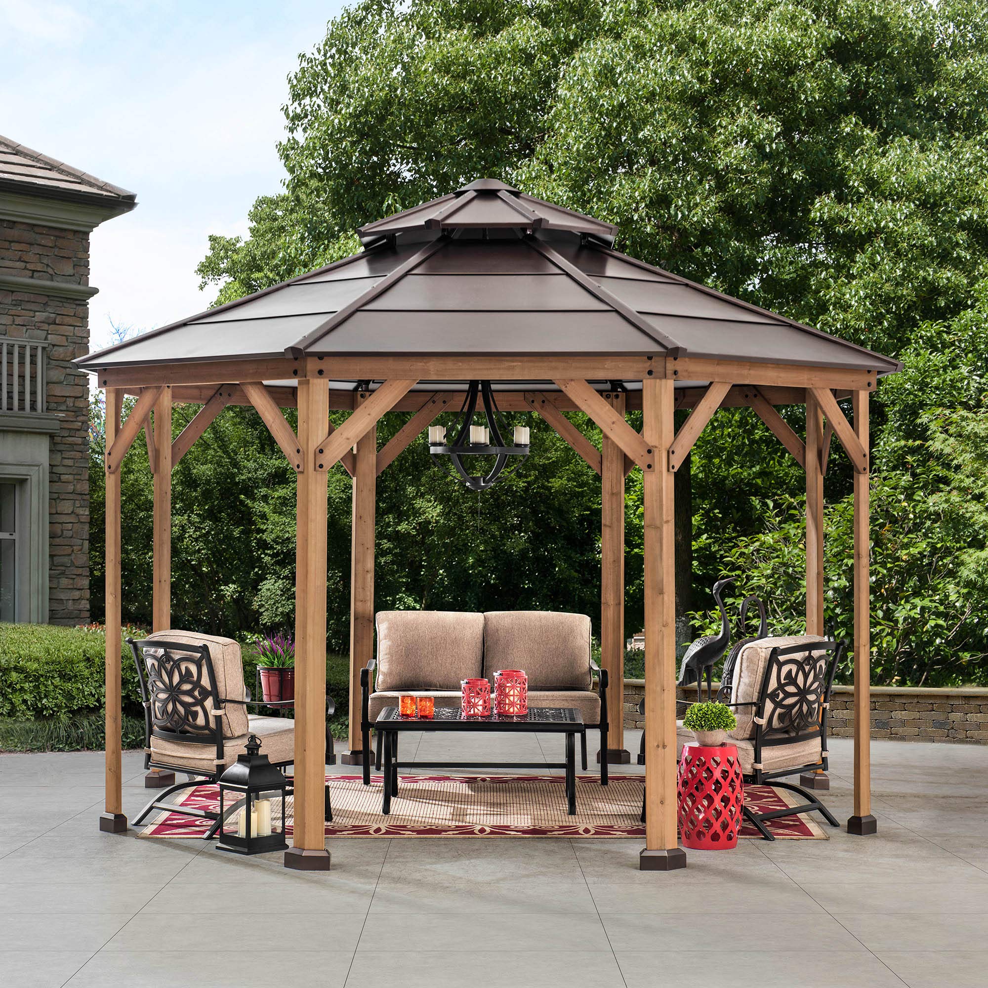 Buy Sunjoy Ion Collection 13 x 13 ft. Cedar Framed Octagon Wood Gazebo