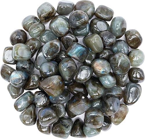 Miniatura 8 de Crocon Piedras pulidas de labradorita de 1 libra y cristales a granel de más de 2000 quilates, piedras pulidas, colección Rock, relleno de jarrón