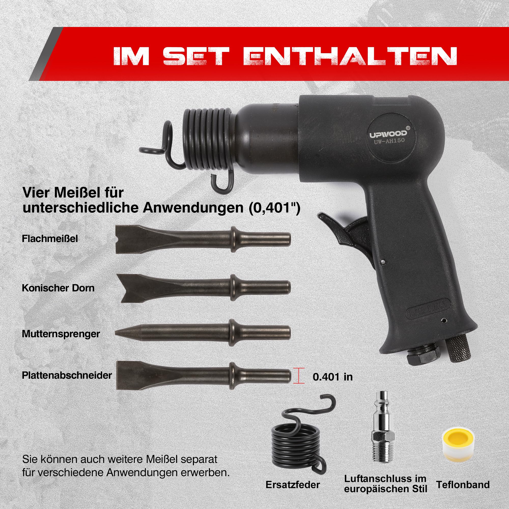 UW-AH150 Kurzrohr-Drucklufthammer-Kit