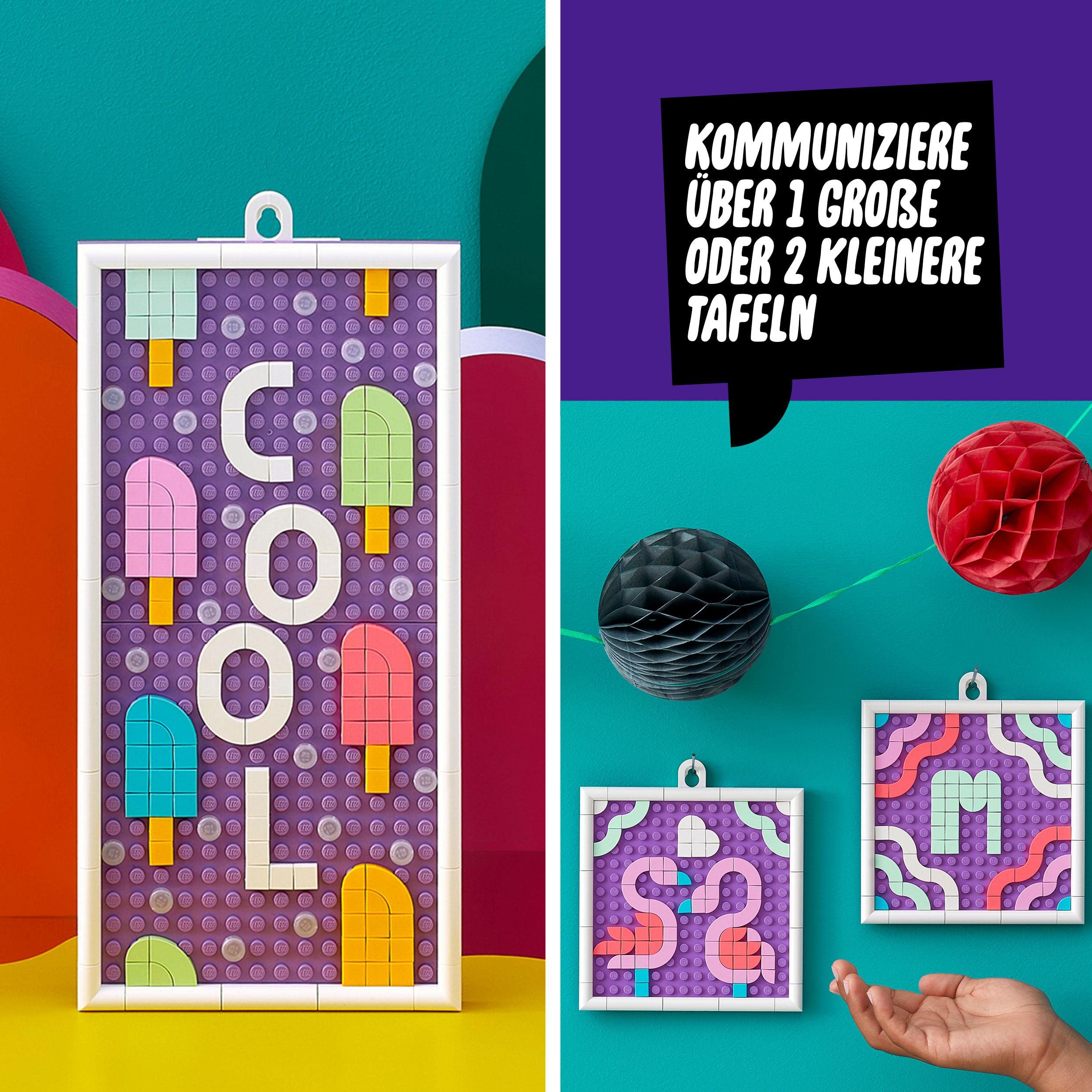 LEGO 41951 DOTS Message Board, DIY Kinderzimmer-Deko, Mosaik Bastelset für Spielzeug Türschild und Letter Board für Kinder