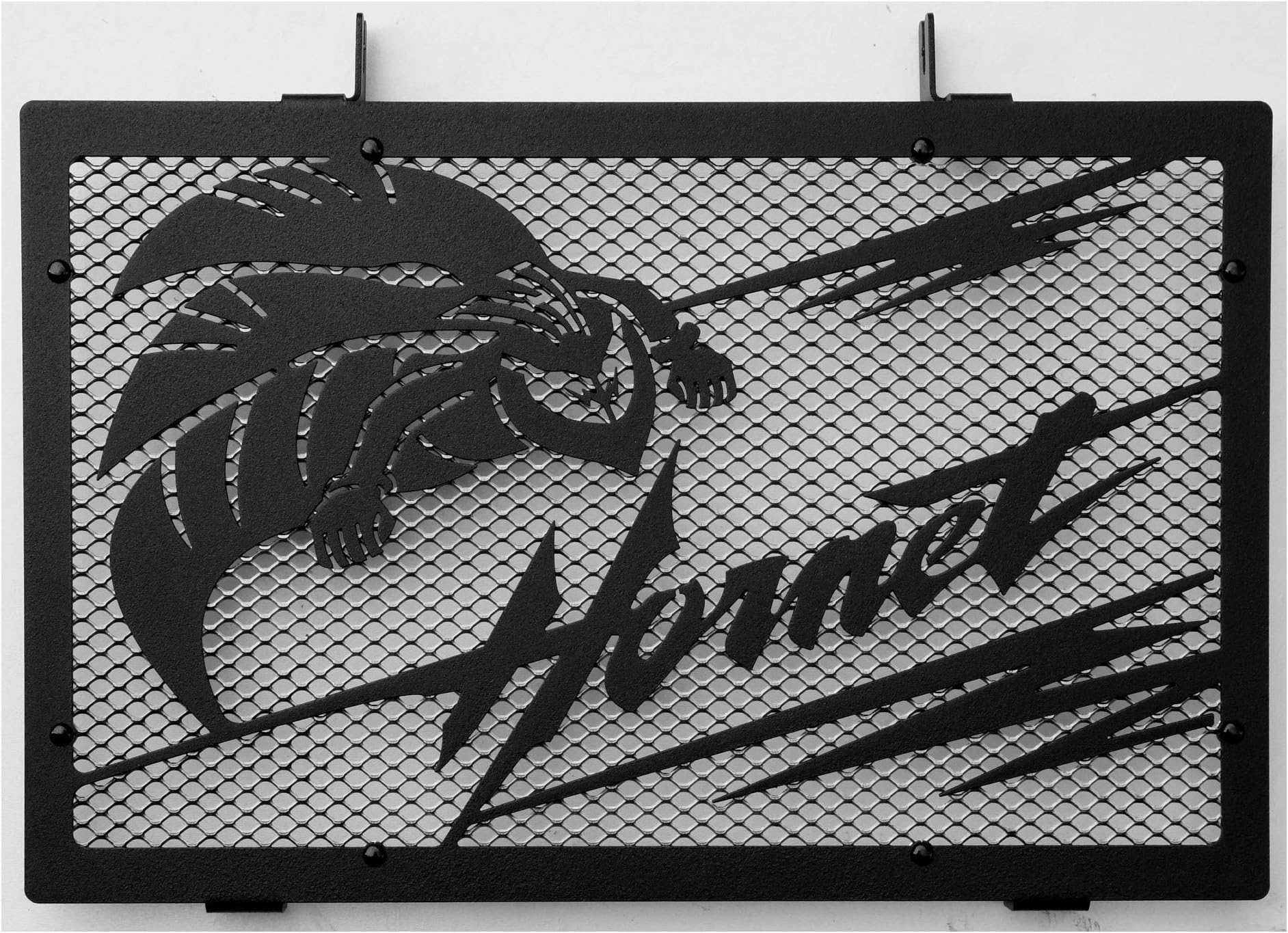 Radiator cover - radiator guard matt black for CB600 F Hornet 2007>14 design"Frelon" + silver protective mesh