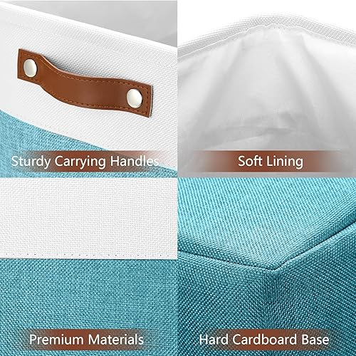 Vista 245 de DULLEMELO Canastas de almacenamiento pequeñas de 15 x 6 x 5.5 pulgadas, contenedores de almacenamiento de tela para tanque de inodoro