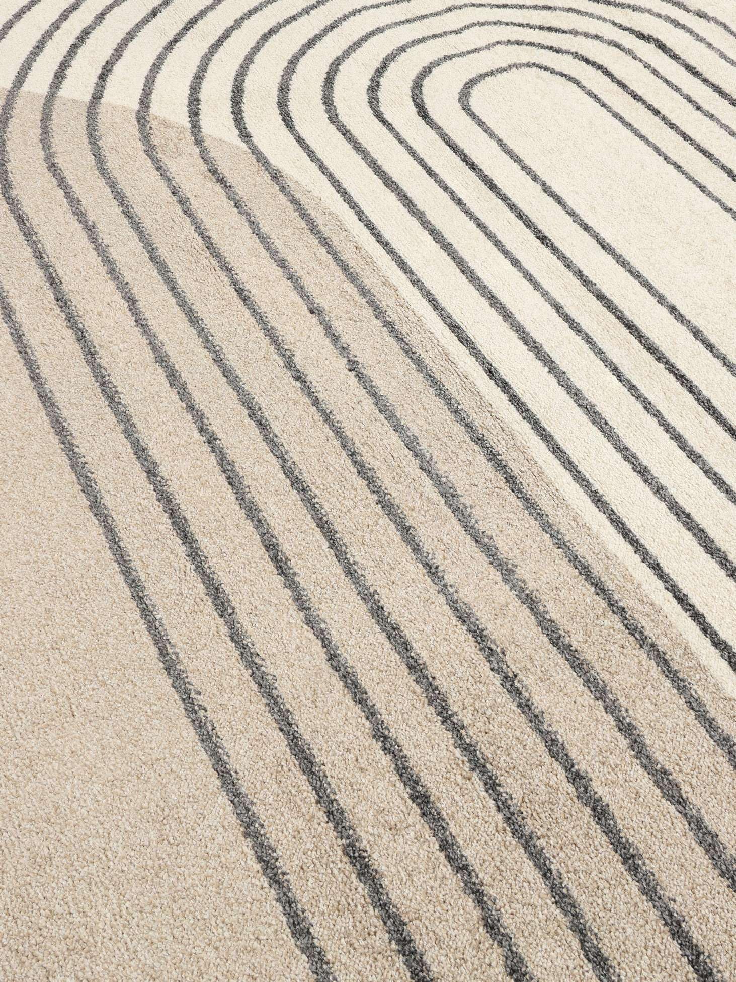 RugVista Amphi Teppich, Ø 240 cm, Grau/Taupe | Moderne, Rund, Niedriger Stapel, Nur chemische Reinigung, Oeko-Tex 100