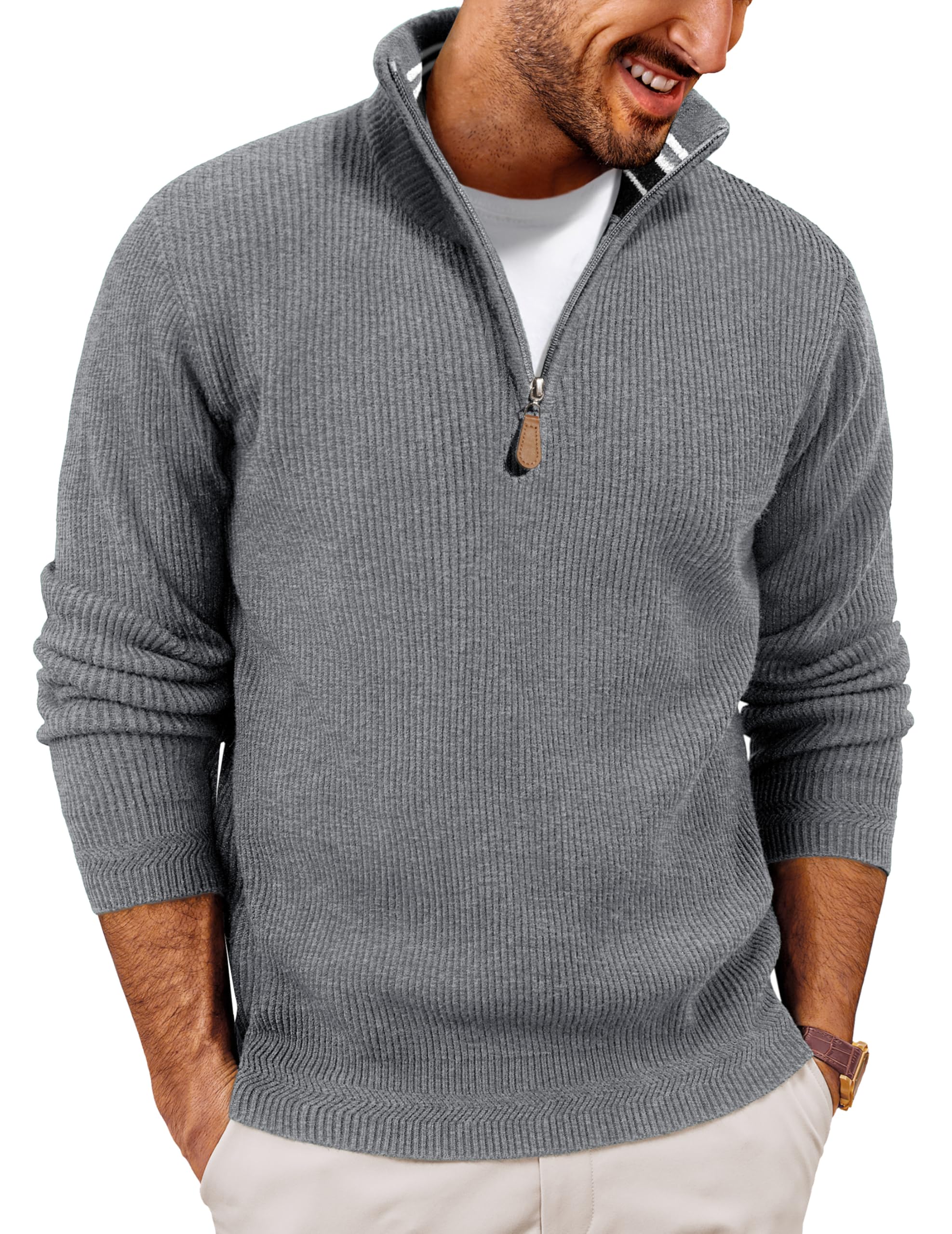 PJ PAUL JONES Men Quarter Zip Pullover
