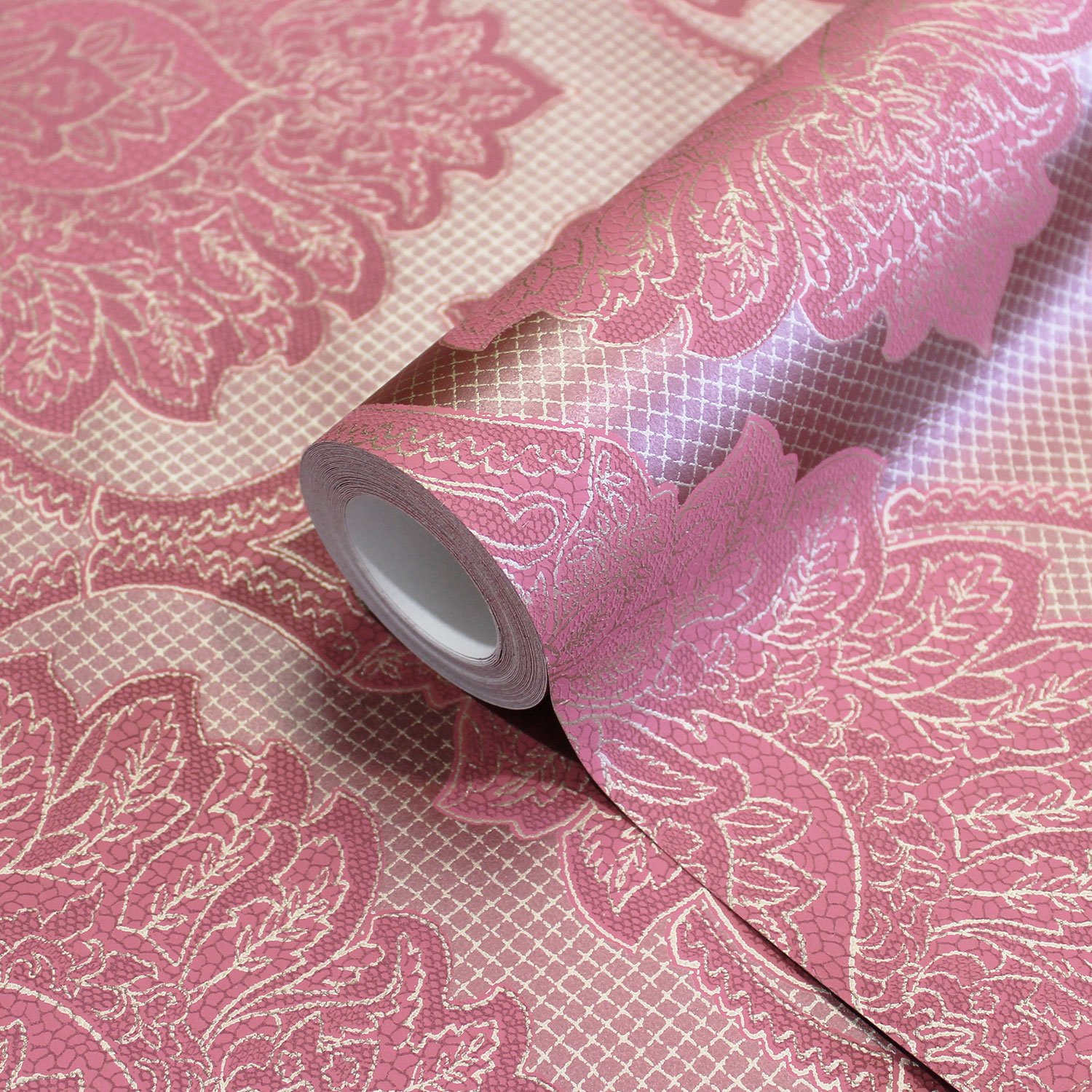 Vymura Casablanca Damask Wallpaper In Ruby Red