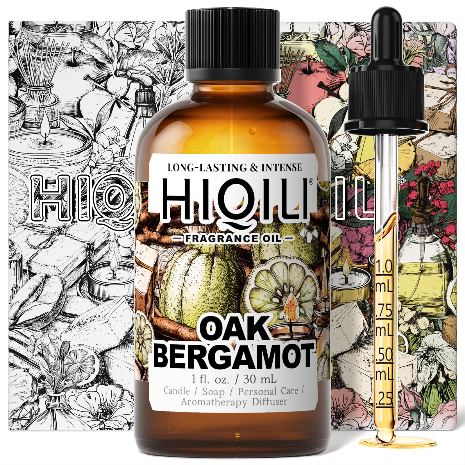 HIQILI Oak Bergamot Fragrance Oil for Essential Oil Diffuser &amp; DIY Perfume