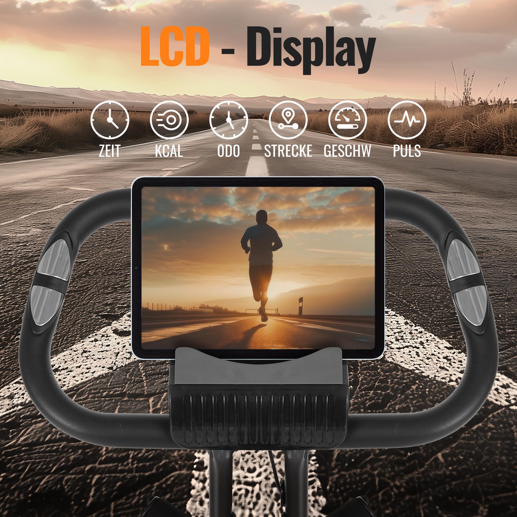 Cyclette pieghevole con resistenza magnetica regolabile a 16 livelli, fasce di resistenza per le braccia, display LCD, schienale, sella ampia, capacità di carico fino a 136 kg