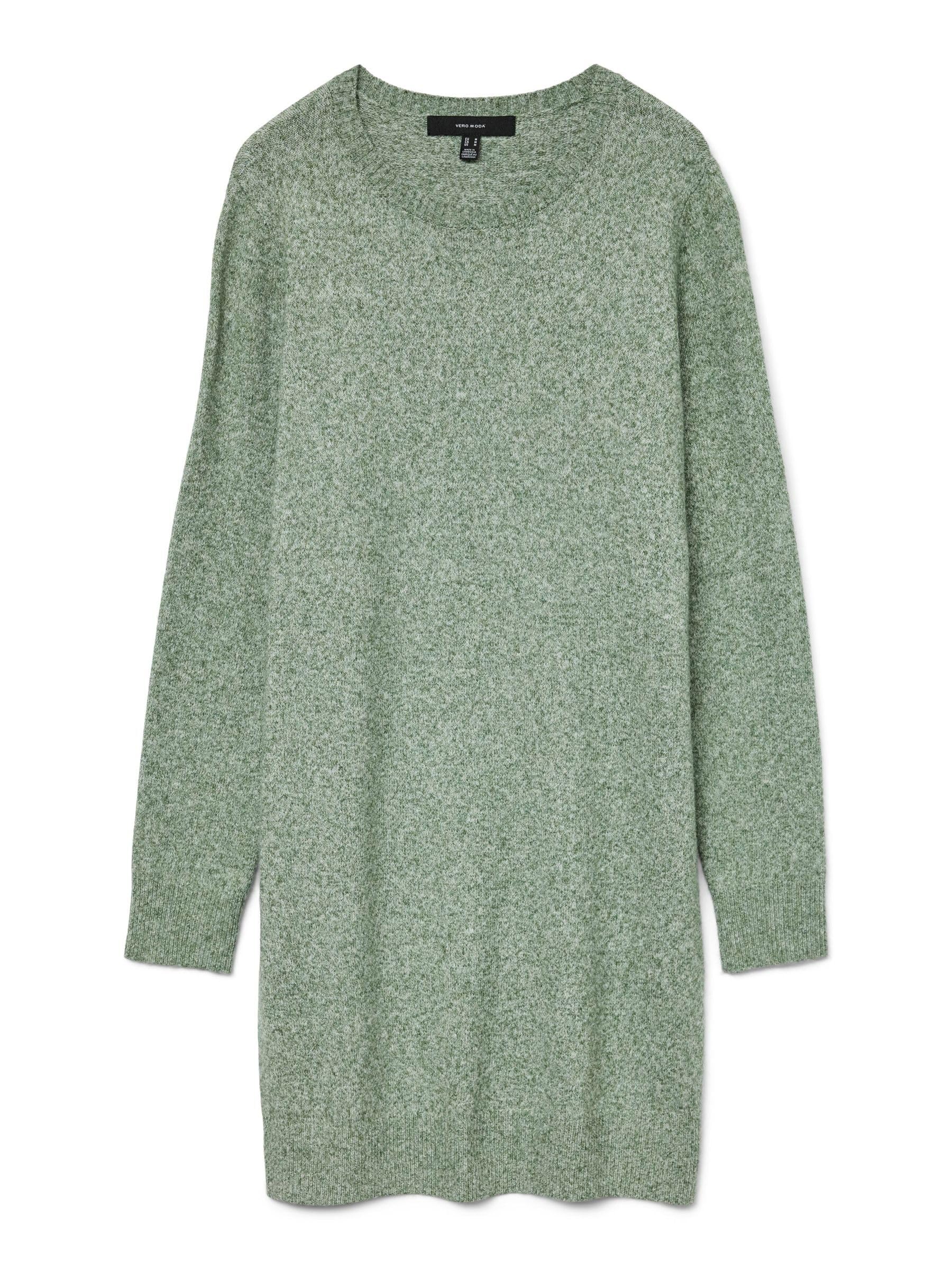 Vero Moda Women's Vmdoffy Ls O-Neck Dress Ga Noos, Laurel Wreath Melange, M