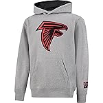 Ultra Game NFL Official Youth Super Soft Hoodie Sweatshirt Pullover - Warm Polyester Blend, Atlanta Falcons, Heather Gray, 18-20