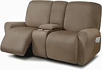 Vista 18 de ULTICOR Fundas para Sofá Reclinable de 8 Piezas, Fundas Elásticas de Hilo Teñido para Sofá Reclinable de 3 Cojines, Fundas Deslizables para Sofá