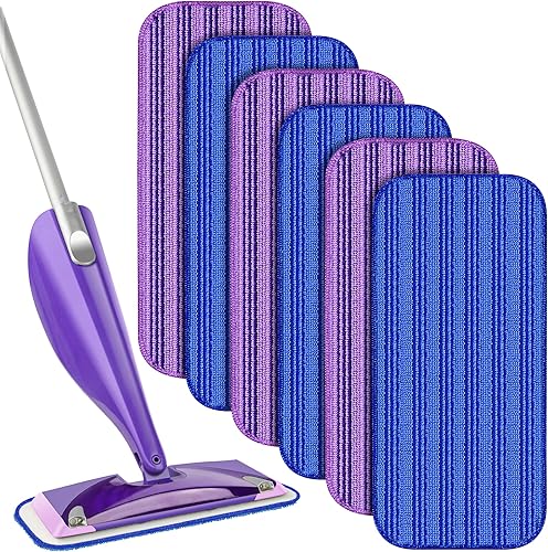 Almohadillas reutilizables para trapeador Swiffer Wet Jet, paquete de 6 almohadillas húmedas de repuesto lavables de microfibra para trapeador en