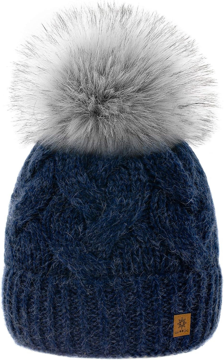 Berretto Invernale Donna Con Pelliccia E Cristalli - Lana Acrilica, Pompon, Made In Poland - Foto 6