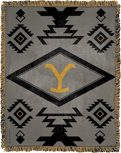 Miniatura 10 de Northwest Yellowstone - Manta de jacquard tejida, 46 x 60 pulgadas, Montana Tribal