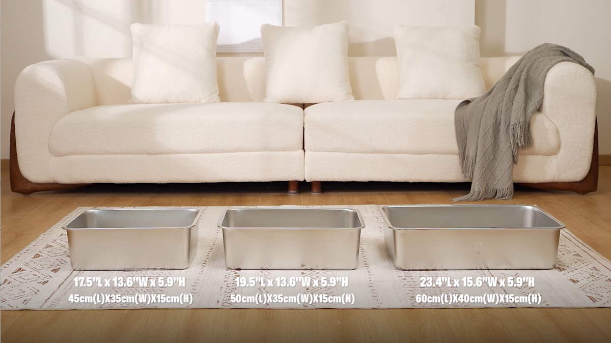Roestvrijstalen kattenbak, extra groot geen geur & antiaanbaklaag kattenbak, kattenbak met hoge randen, metalen kattenbak voor katten konijnen, absorbeert nooit geuren, gemakkelijk schoon te maken (45 Roestvrijstalen kattenbak, extra groot geen geur & antiaanbaklaag kattenbak, kattenbak met hoge randen, metalen kattenbak voor katten konijnen, absorbeert nooit geuren, gemakkelijk schoon te maken (45