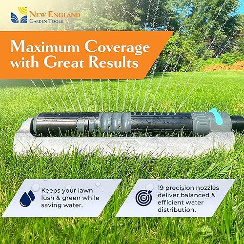 Miniatura 7 de Rociador de agua oscilante turbo para césped y jardín 100004 con base de metal, patrón ajustable para cubrir 4,250 pies cuadrados por New England