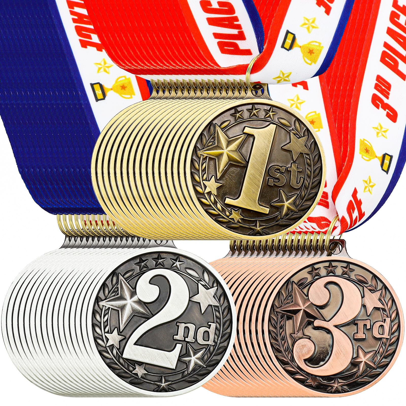 Auszeichnungsmedaillen 1., 2., 3. Platz, Medaillen für Auszeichnungen, Metallsieger-Trophäe, Auszeichnungen, Gold, Silber und Bronze, Preise für Sportwettbewerbe, Party, 5,1 cm