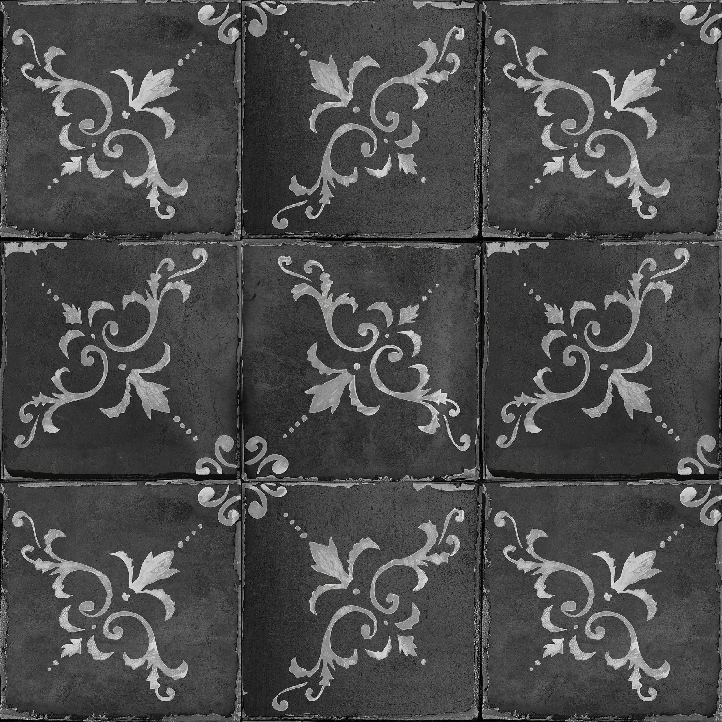 THE NISHA24 PC Pack (4 X 4) Thin Art Artistic Bohemian Peel and Stick Wall Sticky Backsplash Vinyl Waterproof Removable Tile Sticker Decals for Bathroom & Kitchen, 4x4 Inch, Vintage Elegant 2005-N