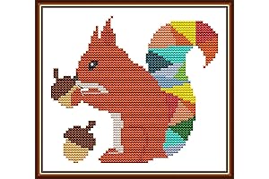 Joy Sunday Cross Stitch Kits-DIY for Beginners (Printed Squirrel)