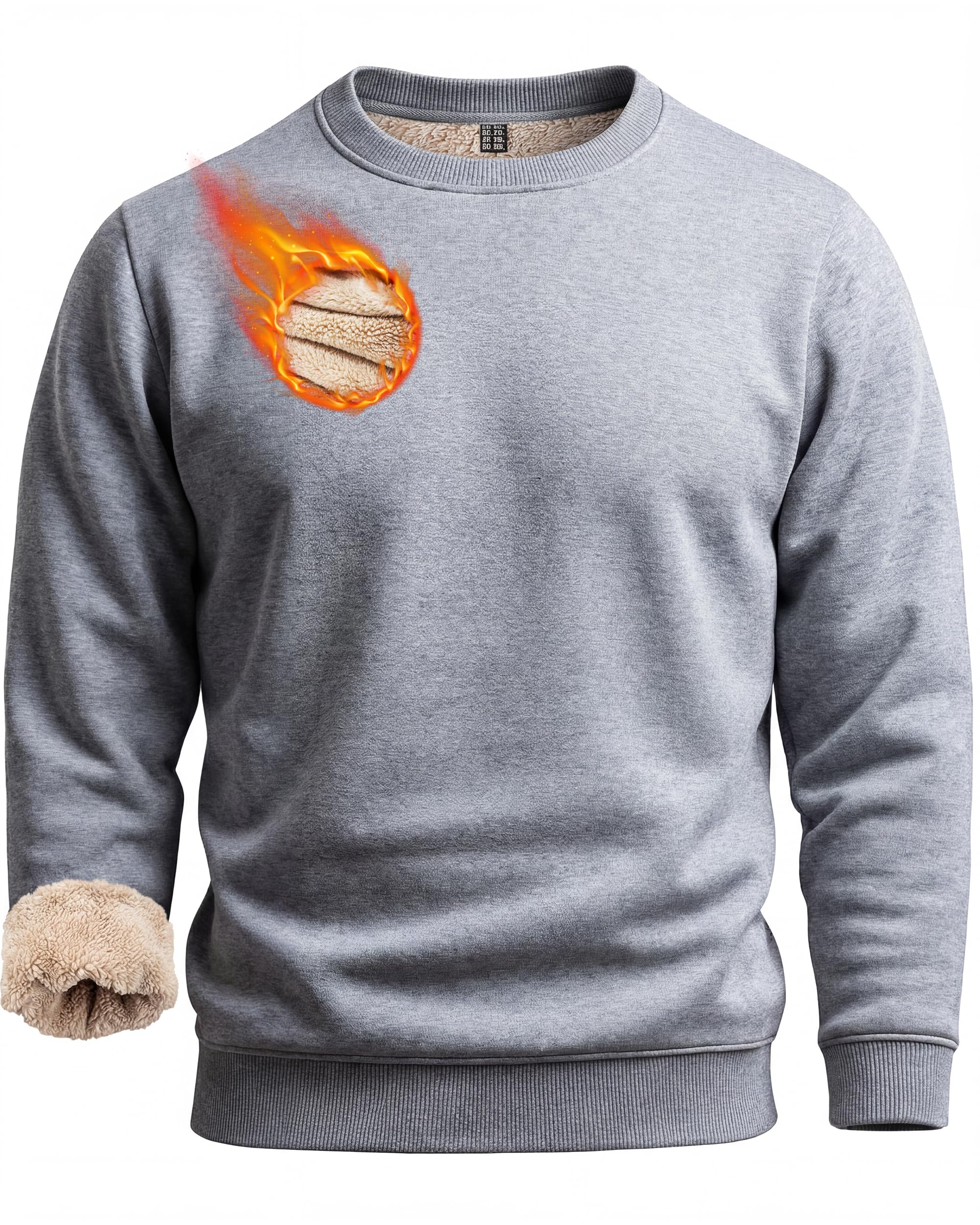 Boladeci Men's Full Sherpa Lined Crewneck